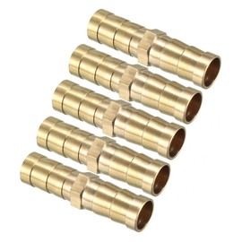 sourcing map Brass Nozzle Hose Connector Straight Connection Air Water Boat 10 mm Pack of 5
