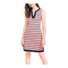 Nautica womens Breton Stripes Sleeveless V-neck Stretch Cotton Polo Casual