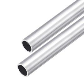 DMiotech 2 Pack (Outer Diameter 22mm x Inner Diameter 18mm) 6063 Aluminum Round Tube 300mm Industrial Metal Pipe for Mechanical Picture Frame Building DIY Projects
