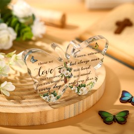 Bucherry Sympathy Gifts Memorial Bereavement Gifts Acrylic Butterfly Loss of a Mother Sympathy Gifts Remembrance in Memory of Loved Gifts Loss of Father Husband Condolences Gift for Loss(Flower)