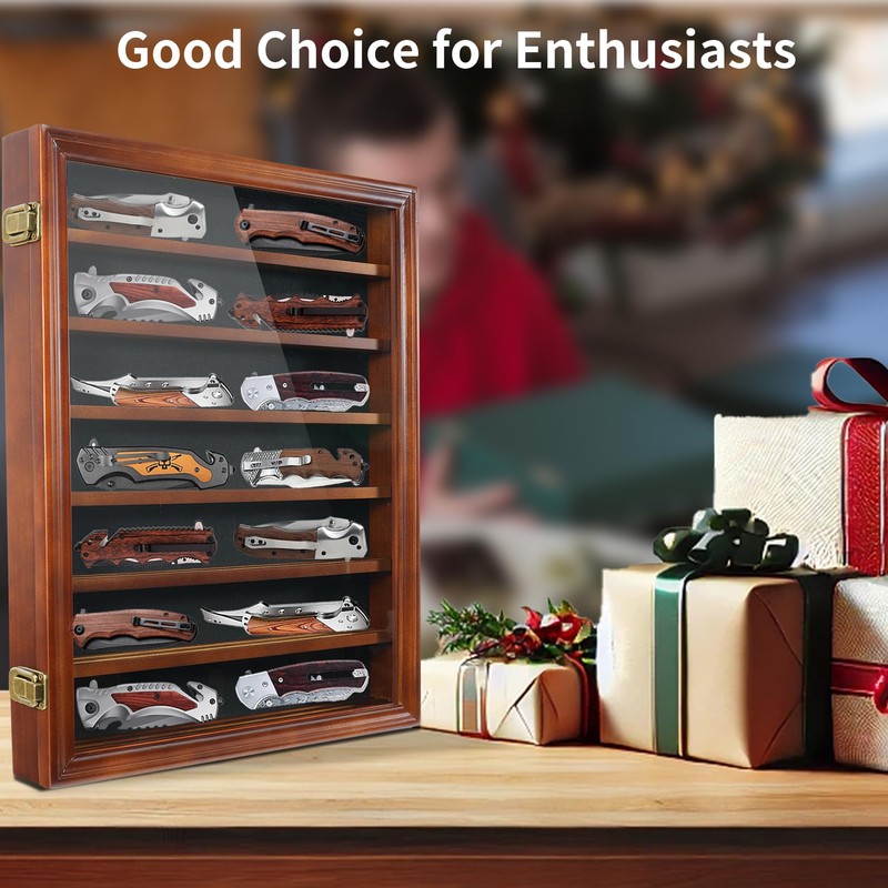 Knife Display Case for Collections, Pocket Knife Display Case with