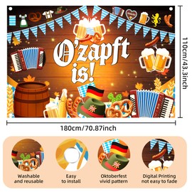 Oktoberfest Banner, 180 x 110 cm, Oktoberfest Decoration, Extra Large Decoration Party for Wall Decoration, Family Reunions, Oktoberfest, Restaurants, Party Use