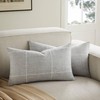 YZJZEDS 2 Packs Grid Embroidery Lumbar Throw Pillow Covers, 12x20
