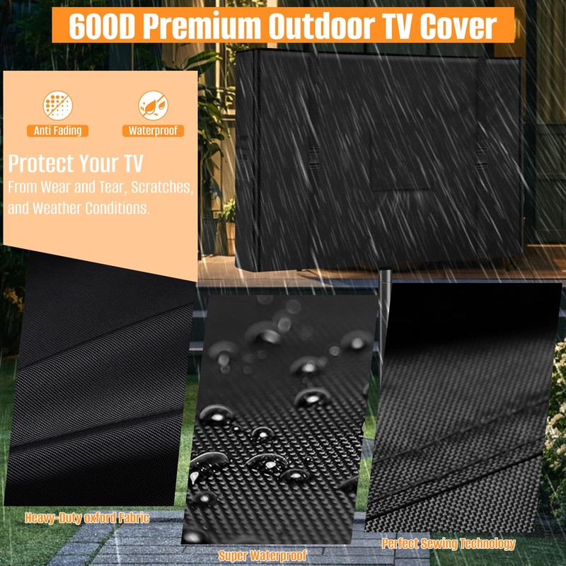LYHNMW Mobile Outdoor TV Stand Cover, Heavy Duty 600D Oxford