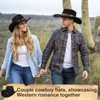 2 Pieces Western Cowboy Hat for Men Women Classic Fedora