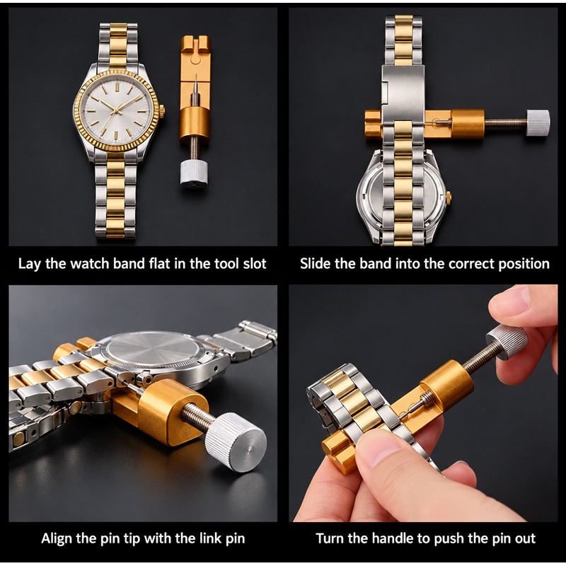 7-Piece Watch Band Link Removal Kit with Spring Bar Tool