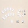 JUSTOTRY 24 Pcs Silvery Glitter Square False Nails Short with
