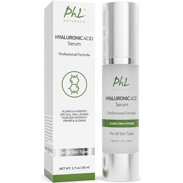 Hyaluronic Acid Serum for Face - (1.75 fl oz / 50 ml) with Vitamin C and E, Anti-Aging Line Correcting Serum - Boosts Hydration, Plumps Skin to Fill in Fine Lines and Wrinkles