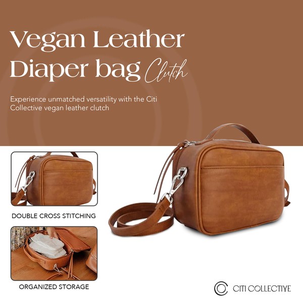 Citi Collective Diaper Bag Clutch - Stylish & Eco-Friendly Vegan Leather Solution for On-the-Go Parents
