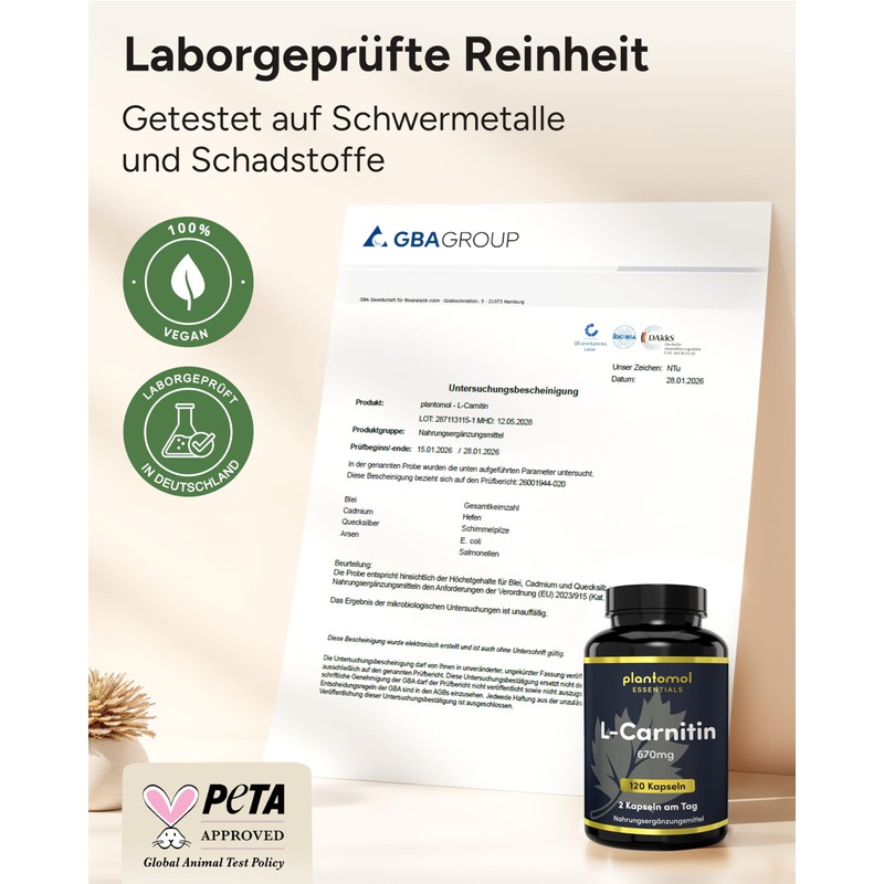 L-Carnitine Capsules High Dose - L-Carnitine Tartrate Capsules plantomol®