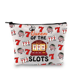Slot Machine Cosmetic Makeup Bag Luck Gambler Present for Women Casino Present 777 Queen Slot Machine Zipper Pouch (Queen of The Slots 1uk)