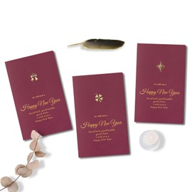 3 Pcs Snake Happy New Year Cards, Red 2025 Greeting Cards, Holiday Cards with Envelope