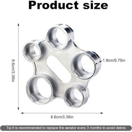 EnweiBingshi 10 in 1 Faucet Aerator Removal Tool, Stainless Steel Aerator Key Wrench, Multi-Use Key for External Thread M18/M20/M22/M24/M28 & Built-in Air Sprayers M16/M18/M22/M24/M28（Polished Chrome）
