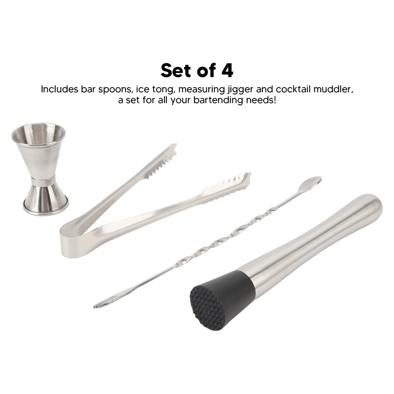 Bartender Kit Bar Tool Set Stainless Steel Cocktail Jigger Muddler