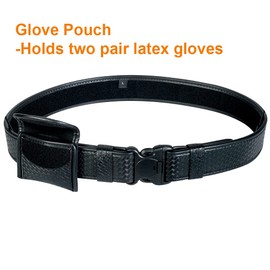 Double Glove Pouch Police Firefighter EMS EMT Paramedic Medical Disposable Gloves Holder for 2 and 2.25" Duty Belt (Basketweave)