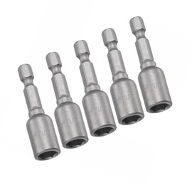 TOP-VIGOR 5Pcs 8mm Nut Setter Driver Drill Bit Set, 1/4 inch Hex Shank Quick Change, 48mm Length Metric Nut Driver Set for Woodworking, Auto Repairing, Machine Maintenance, Furnitures