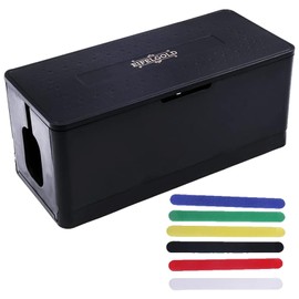 Foldable Large Cable Management Box, Cable Hider Box, Cord Keeper Box in Strong ABS Material, Cord Concealer Box, 1 Piece Black