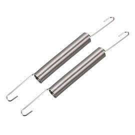 sourcingmap 1.0mmx10mmx60mm Dual Hook Small Tension Spring Nickel Plating 2pcs