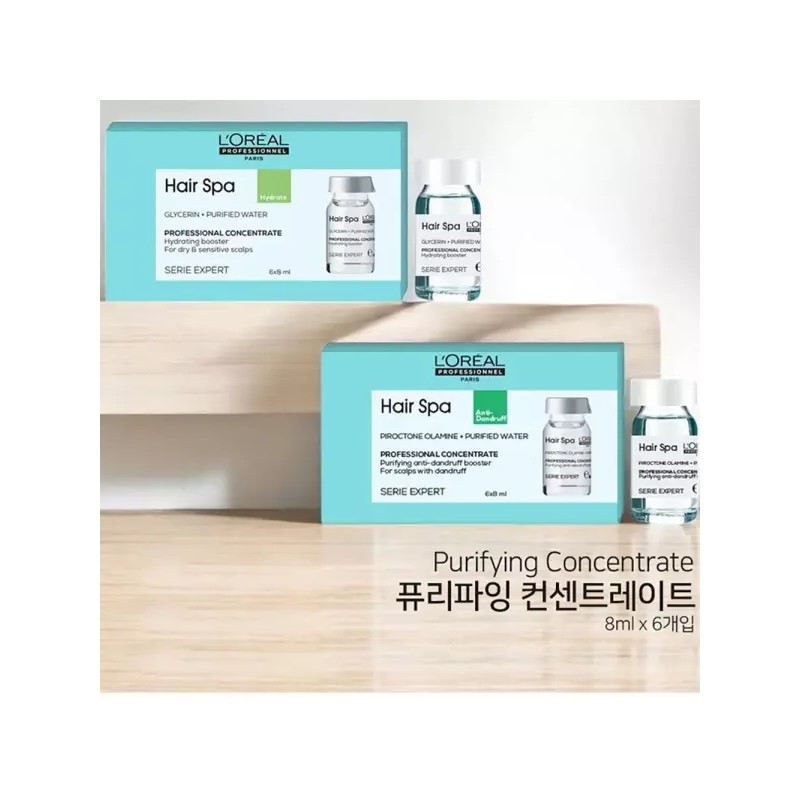 L'Oreal 로레알 헤어앰플 헤어스파 하이드레이팅 부스터 8ml x 6개입 고농축