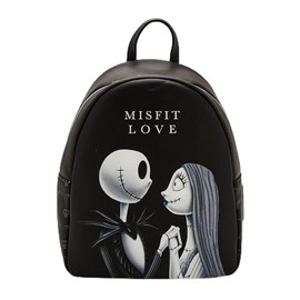 Loungefly The Nightmare Before Christmas Jack & Sally Misfit Love Mini Backpack BLACK NONE