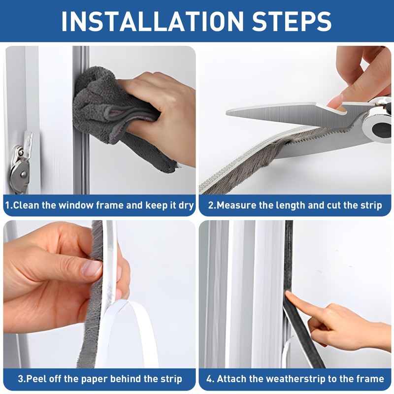 TamBee 787 Inch Self-Adhesive Pile Weatherstrip for Windows & Doors