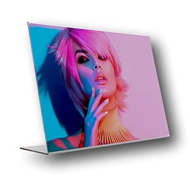 EPOSGEAR® 1 x A4 Landscape Angled Perspex Acrylic Lean Back to Counter Menu Leaflet Flyer Poster Holder Display Stands