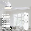 MOOONICHE 52" White Ceiling Fan with Light and Remote, Dimmable