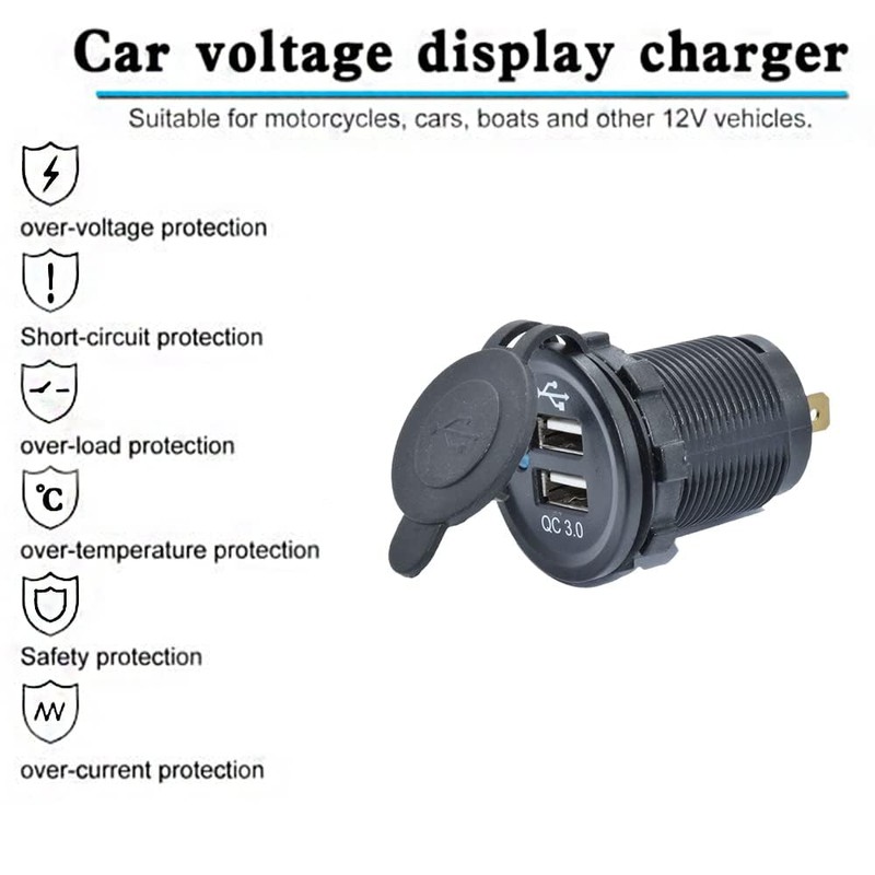 Garfour Green 3 Gang Boat Switch Panel DC 12V/24V with
