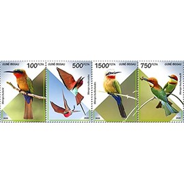 Guinea-Bissau - 2020 Bee-Eater Birds, Red-Throated - 4 Stamp Strip - GB200505a