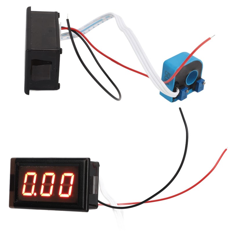 DC Ammeter Digital Current Voltage Meter with Hall Sensor, LED