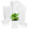 OJYUDD 72 Pcs 3 Inch White Square Plastic Pots with