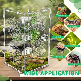 Acrylic Jumping Spider Enclosure, 12x6x6 Inch Tarantula Enclosure, Jumping Spider Accessories with Front Opening Door