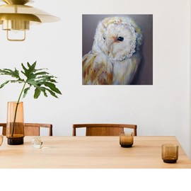 Fine Art Canvas Plume Canvas Wall Decor by Artist Carol Gillan for Living Room, Bedroom, Bathroom, Kitchen, Office, Bar, Dining & Guest Room - Ready to Hang - 18 in x 18 in