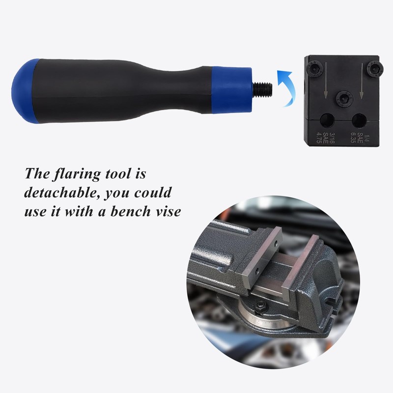 ZUXUSE Brake Line Flaring Tool Kit, 3/16 in and 1/4