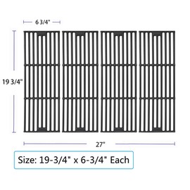 Leship Grill Grates Replace for Chargriller 5050 3001 2121 3008 3030 3725 4000 5252, King Griller 3008 5252 and Others, Set of 4 Cast Iron Grill Cooking Grid Grates (19 3/4" x 6 3/4" Each)