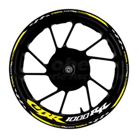 CBR 17 inch Wheel Rim Stickers Decals Tape Compatible with CBR1000RR 2004-2025 Motorcycle Reflective Rim Tapes Sticker Stripe (Yellow)