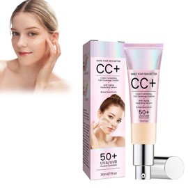 CC Cream Color Correcting, Sunscreen Concealer Wasserfest & Langlebig, Gesichts-Make-Up Moisturising BB Cream Mit UVA/UVB 50+, Make Up Fondation Verbessert Den Teint, Sunscreen Concealer (Helles Weiß)