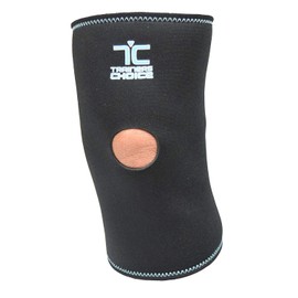 Trainers Choice Knee Compression Sleeve, with Open Patella Knee Support to Assist Minor Strains, Mild Patellofemoral Syndrome, Tendonitis, Arthritis, Soft Tissue Injuries - M