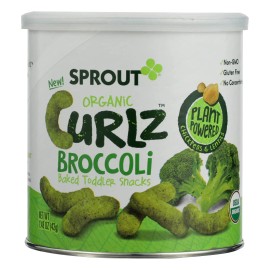 UD_Sprout Organic Broccoli Curlz Baked Toddler Snacks-Case of 6 1.48 Oz Fruit & Vegetable Snacks