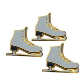 Novel Merk Ice & Figure Skater Lapel Pin, Hat Pin & Tie Tack Set with Clutch Back (3- Ice-Skates)