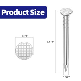 1-1/2 Inch Hardware Nails, Stainless Steel Flat Nails, Wood Nails, Wall Nails, Common Nails, 300 PCS