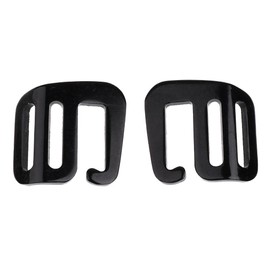 yuksok 2pcs Backpack g Shaped Hook Webbing Buckle Hardware, Lightweight Strong, Black, 25mm