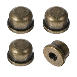 4 PCS Solid Lamp Finials Caps Tapped, 1/4-27inch of Tops for Lamp Shade Holder, Finials for Lamps, Lampshade Screw Cap, Solid Lampshade Nuts, Threaded Top for Desk Lamps, Floor Lamps (Bronze)