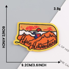 2pcs Vibrant Colored Outdoor Adventure Style Embroidered Cool Iron On/Sew On Patches