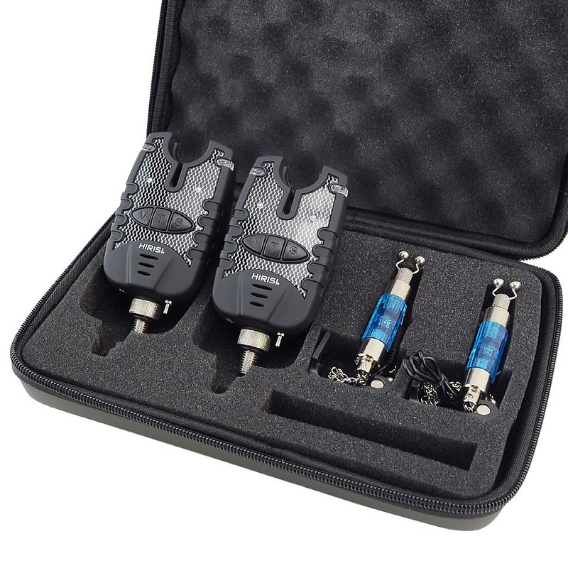 Hirisi Tackle Fishing Bite Alarms and LED Swinger Set Blue