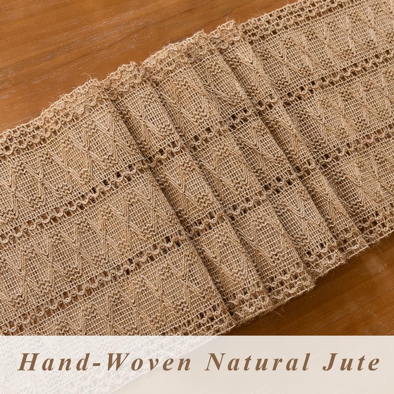 Fecialy Boho Table Runner Farmhouse Burlap Table Runners Woven Macrame