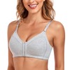 Lemorosy Women's Front Closure Cotton Bra Comfort Unpadded Wireless Everyday