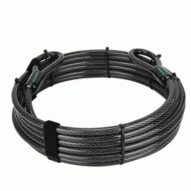 DAOSEC 20 ft x 1/2" Heavy Duty Cut-Proof Security Cable | Flexible Vinyl-Coated Braided Steel with Looped Ends | Weatherproof Anti-Theft Locking Cable for Bikes, Gates, Kayaking & Outdoor Equipment