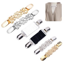 Pack of 6 Vintage Cardigan Clips, Waist Clip, Vintage Pullover Clips, Dresses Waist Tightener Clip, Selected Clips for Women Jumper, Brooch, Scarf, Cardigan, Cape, Alloy Steel