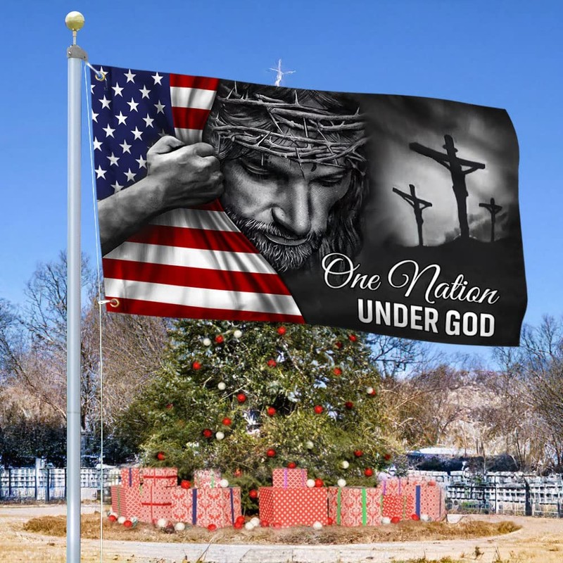 FLAGWIX 3x5 Patriotic American Flags for Outside, One Nation Under